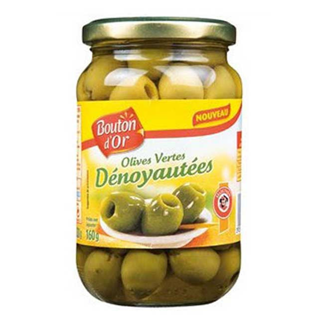 Olives vertes Dénoyautées / Green pitted olives Bouton D'Or - TheLittleMart