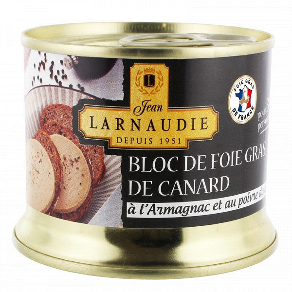 Bloc de foie gras de canard à l'Armagnac et au poivre doux LARNAUDIE 150g