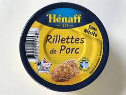 HENAFF Rillettes de porc sans nitrite / Pork Rillettes Nitrite free  ( NON HALAL)