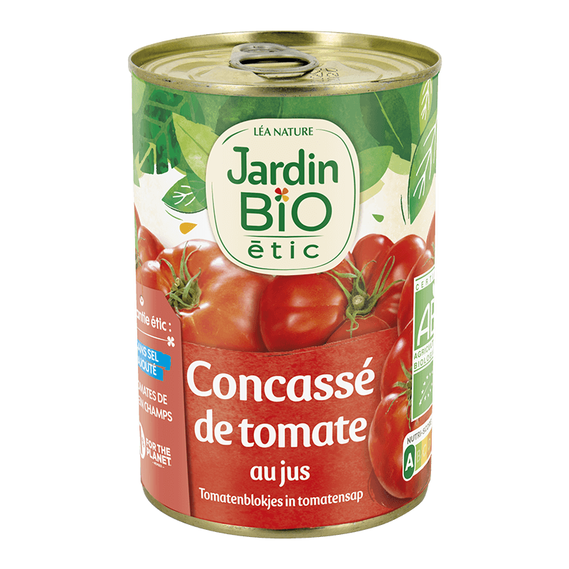 JARDIN BIO Concassé de tomate au jus Bio  / Organic Crushed tomato in juice 400g