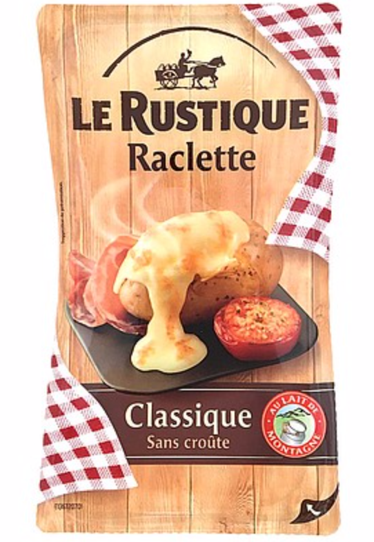 Raclette Fraiche Sans croute / Fresh Raclette pre sliced , crust free LE RUSTIQUE - TheLittleMart.com